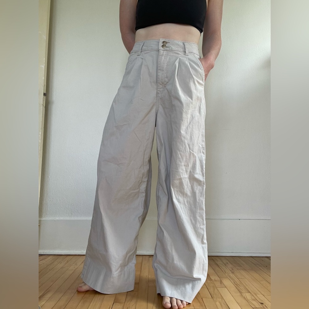 Lee Cream Wide-Leg Trousers